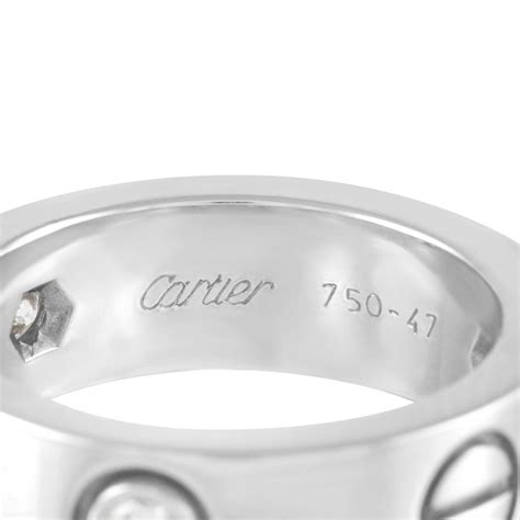 cartier diamond ring love|cartier 750 ring 52833a price.